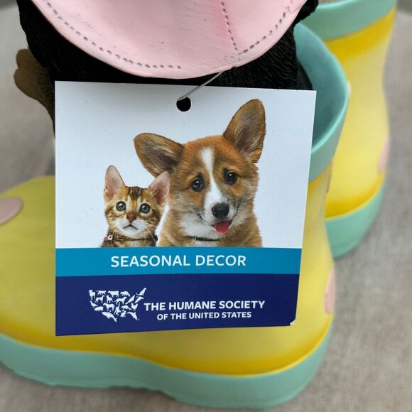 Dachshund & Pug In Rainboots Humane Society Figure Spring Dog Statue - Picture 10 of 12